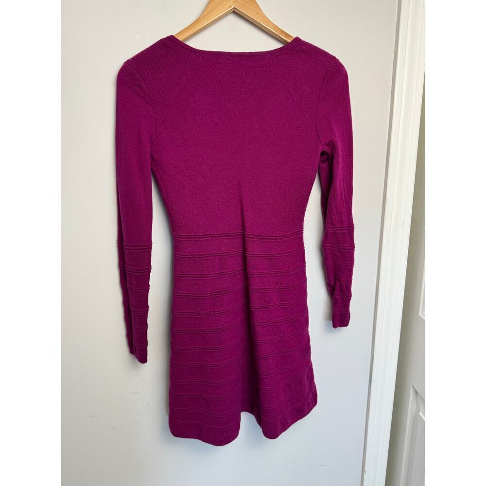 Krimson Klover Women M Fuchsia Pink Sweater Dress Merino Wool Long Sleeve Ribbed - Picture 8 of 10